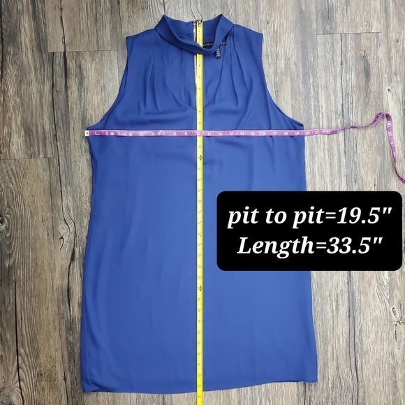 White House Black Market Petite Sleeveless Choker Shift Dress - Picture 7 of 8